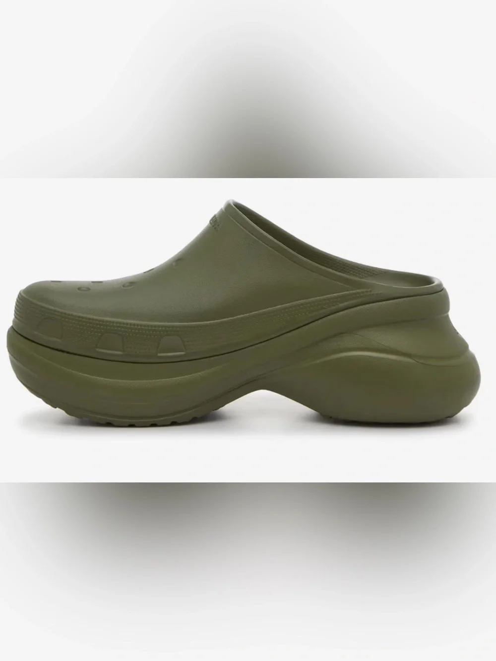 BALENCIAGA x CROCS platform mules Olive Green EU 42 US 9